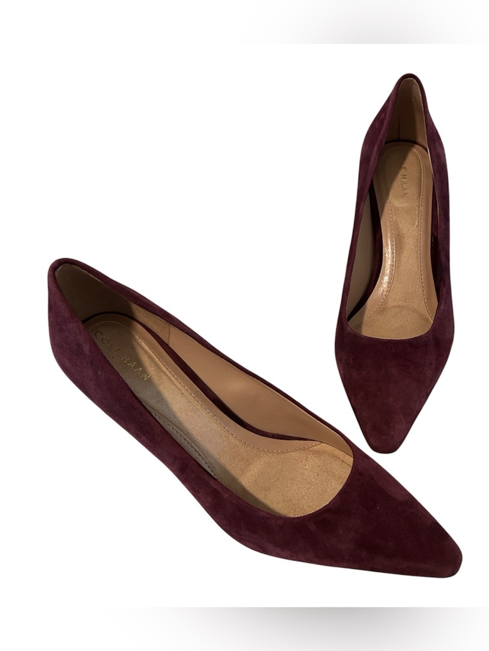 Cole Haan The Go-To Janey Pointed Toe Pump, Burgandy Suede, Size 9, NWOT